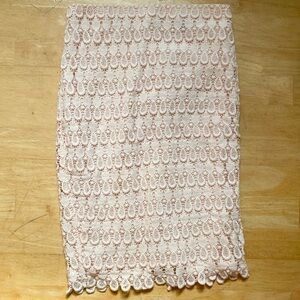 Ann Taylor Womens Size 0 Blush Crochet Pencil Skirt